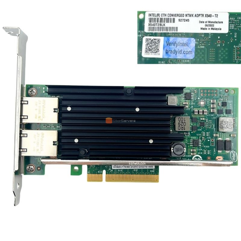 Card mạng X540-T2 PCIe 2.1 x8 2 cổng 10G RJ-45 Ethernet